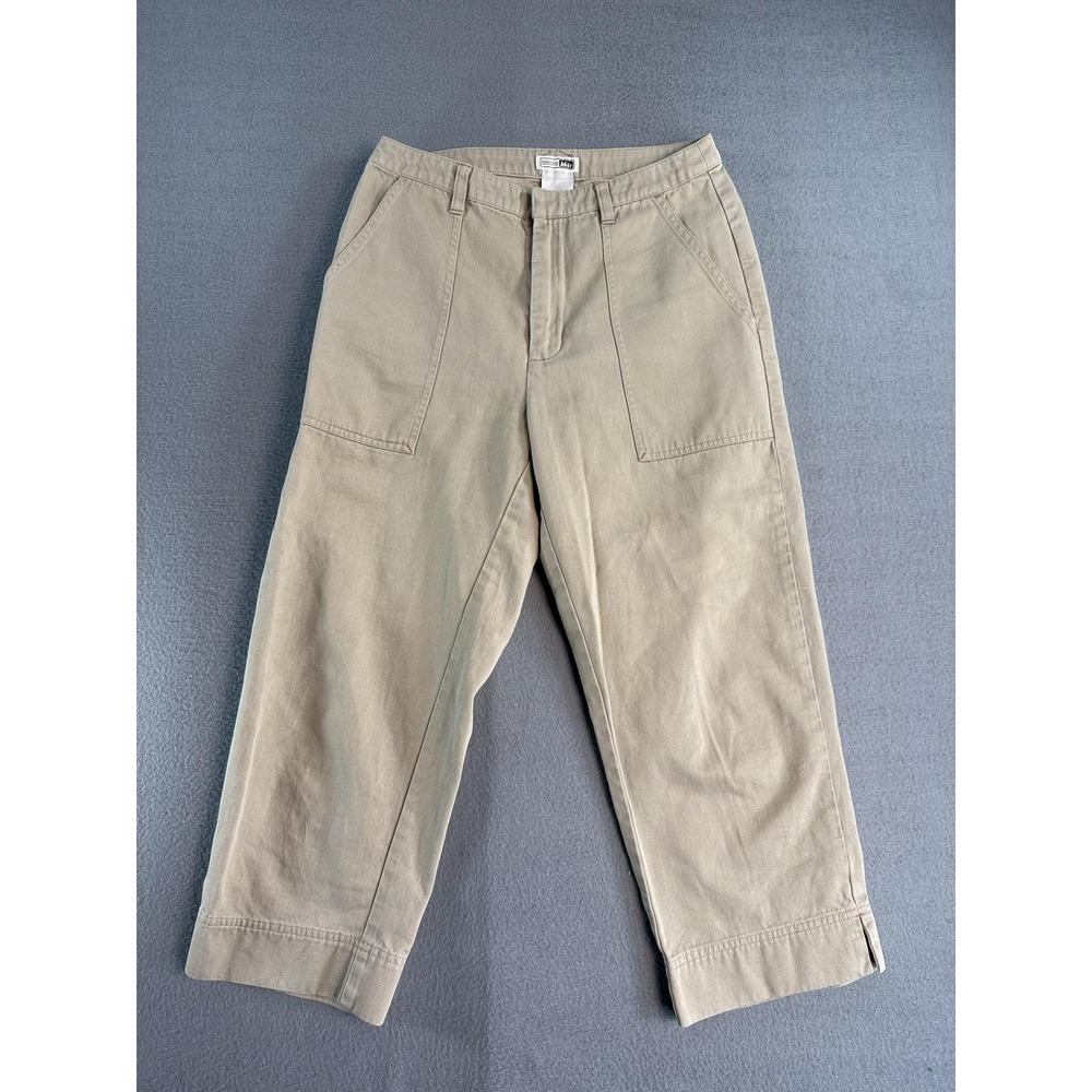 REI Capri Pants Womens 6 Beige Twill Straight 100% Cotton Pockets Casual